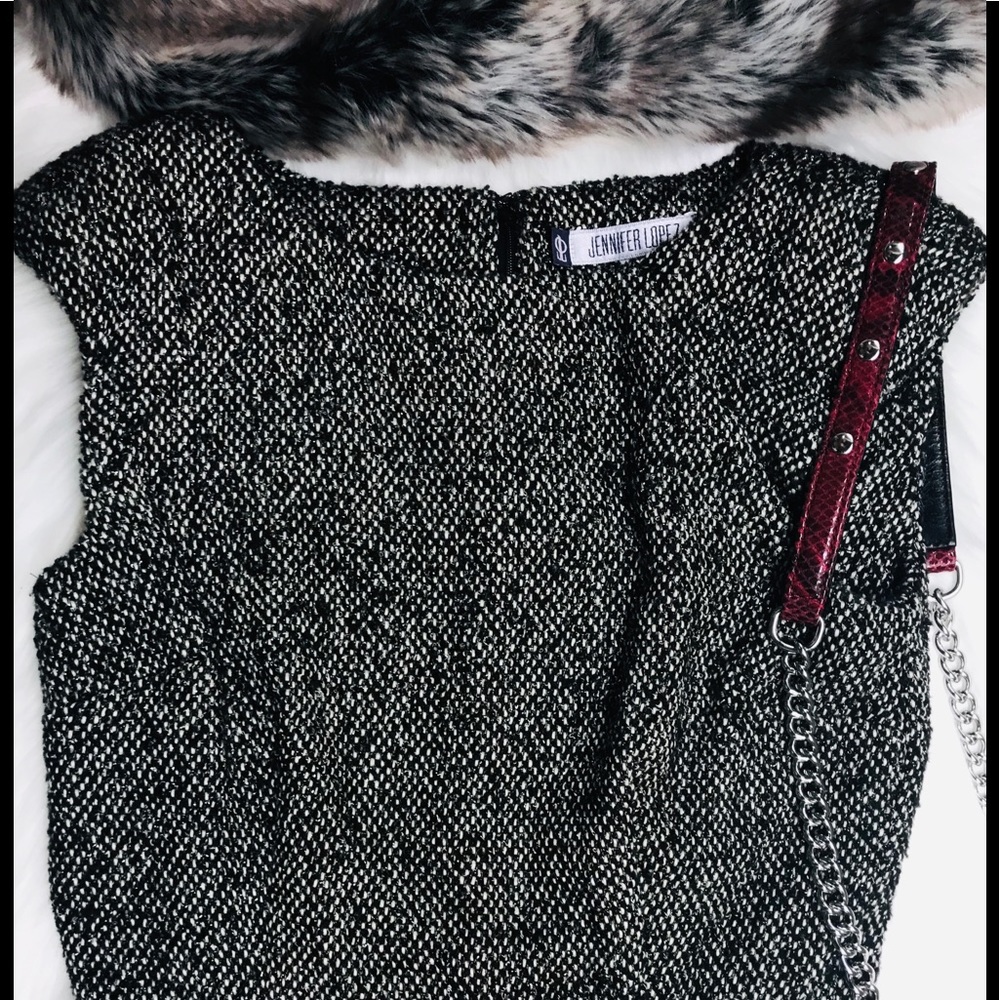 JLO | Great Used LUREX TWEED BUCKLE Mini Dress - Picture 3 of 3